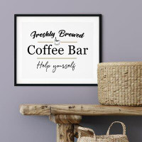 Trinx «Freshly Brewed Coffee Bar, aidez-vous», impression d'art textuel sur papier sans cadre