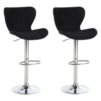 SET OF 2 COUNTER HEIGHT BAR STOOLS SWIVEL STOOL HEIGHT ADJUSTABLE BAR CHAIRS