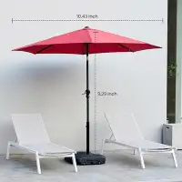 Arlmont & Co. 9' Outdoor Patio Umbrella, Outdoor Table Umbrella With 8 Sturdy Ribs, Market Yard Umbrella With Push Butto