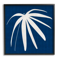 Bay Isle Home™ Modern Plant Leaf Blue Palm by Susan Jill - Floater Frame Print on Wood