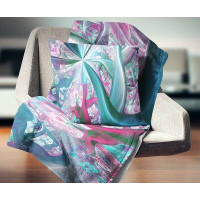 East Urban Home Fractal Plant Stems Abstract Pillow