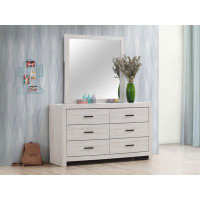 Latitude Run® Brantford 6-drawer Dresser with Mirror Coastal White