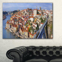 Made in Canada - Design Art 'Porto City Panoramic View' Photographic Print on Wrapped Canvas