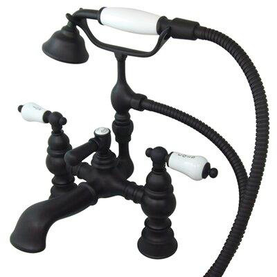 Elements of Design Hot Springs Triple Handle Deck Mounted Clawfoot Tub Faucet with Handshower in Hot Tubs & Pools
