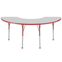 Factory Direct Partners Half Moon T-Mold Adjustable Height Activity Table