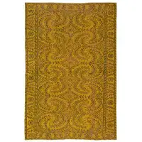 Rug N Carpet Atina Yellow Vintage Wool Handmade Area Rug