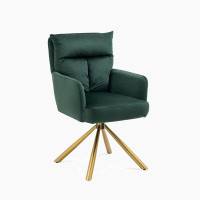 Mercer41 Velvet Contemporary High-Back Upholstered Swivel Accent Chair