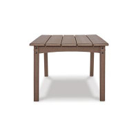 Red Barrel Studio Emme 48 Inch Outdoor Coffee Table, Rectangular Slatted Top, Brown Frame