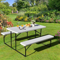 Arlmont & Co. Rectangular 4-Person Picnic Table