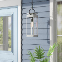 Beachcrest Home Ola Stainless Steel 1 -Bulb 27.38" H Outdoor Hanging Lantern