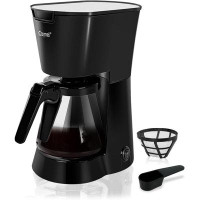CAYNEL Caynel Black 5 Cups Drip Coffee Machine with Glass Carafe and Filter600W Drip Coffeemaker