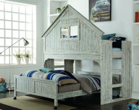 Donco Kids - Club House Tall Loft Bed, Twin, Brushed Driftwood ( Full Caster Bed Also Available )