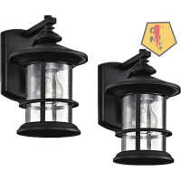 Williston Forge Outdoor Wall Light Fixture Exterior Wall Mount Lantern Waterproof Vintage Wall Sconce With Clear Seedy G