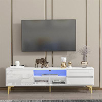 Ceballos TV Stand,TV Cabinet,Entertainment Centre,TV Console,Media Console,With LED Remote Control Lights,UV Bloom Drawe