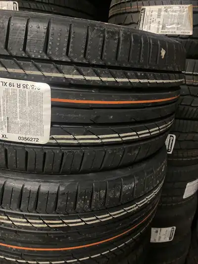 FOUR NEW 245 / 35 R19 AND 265 / 35 R19 CONTINENTAL CONTISPORT 3 TIRES -- SALE