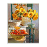 Charlton Home Autumn Sunflower Harvest Country Chair Still Life by Heide Presse - Painting Print