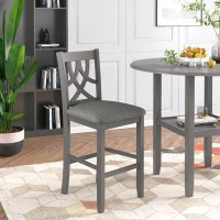 Gracie Oaks Farmhouse 2 Piece Counter Height Kitchen Dining Chairs