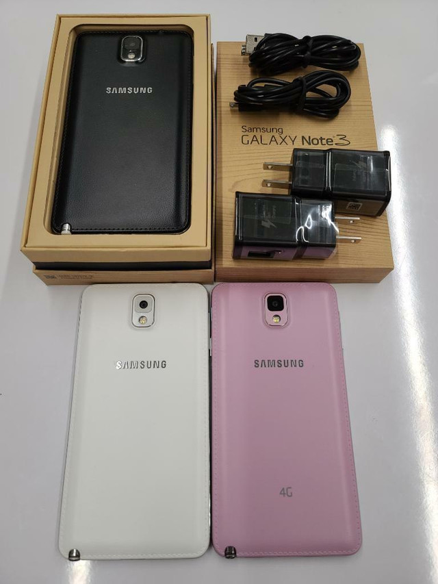 Samsung Galaxy Note 3 Note 4 Note 5 UNLOCKED new condition with 1 Year warranty includes all accessories CANADIAN MODEL in Cell Phones in Calgary