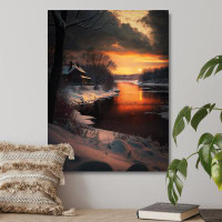 Millwood Pines Maribelle Sunset Of The Snowy Cottage River IV - Print