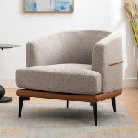 Wrought Studio Modern Two-tone Barrel Fabric Chair