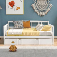 Red Barrel Studio Full Size Daybed Wood Bed with Twin Size Trundle