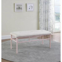 Coaster Company Massi Tufted Upholstered Bench Powder Pink