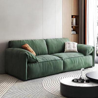 Fortuna Femme 86.61" Green Cloth Modular Sofa cushion couch