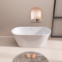 SMARTLET 51"L X 28"W Freestanding Soaking Acrylic Bathtub