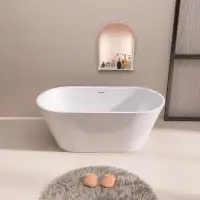 SMARTLET 51"L X 28"W Freestanding Soaking Acrylic Bathtub