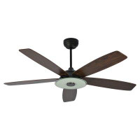 Winston Porter 56" Sanasar 5 - Blade LED Smart Standard Ceiling Fan with Remote Control and Light Kit included