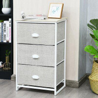 Latitude Run® Nightstand Side Table Storage Tower Dresser Chest With 3 Drawers