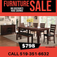 7PC Wooden Dining Set on Discount!