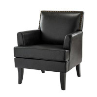 Red Barrel Studio Lapithae Armchair - Elegant Design With Solid Wood Legs And Nailhead Trim For Timeless Style