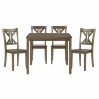 Red Barrel Studio 5PC Dining Set Table And 4 Side Chairs X-Back Design Kitchen Dining Furniture, Kitchen Table Set
