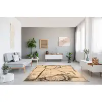 Wrought Studio Tempo Abstract Beige/Gray Area Rug