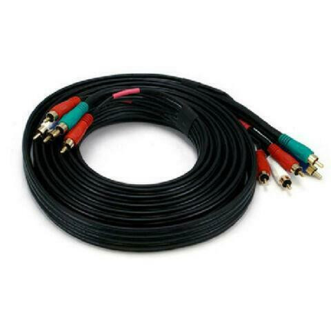 12 ft. 5-RCA (5-in-1) Component Video-Audio Coaxial Cable (RG-59 U) - Black in General Electronics in West Island
