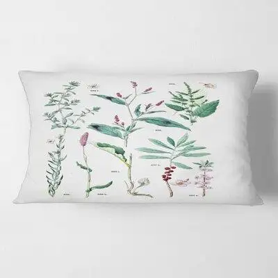 East Urban Home Vintage Plants Floral Lumbar Pillow