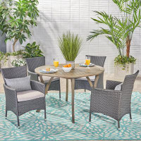 August Grove Nicolini 5 Piece Dining Set with Cushions