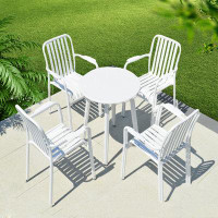 Hokku Designs Modern Simple Leisure Courtyard Outdoor Tables And Chairs 5 Round
