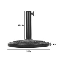 Arlmont & Co. 21-lb Patio Umbrella Base 15" Round Table Umbrella Base Stand, Weather-Resistant