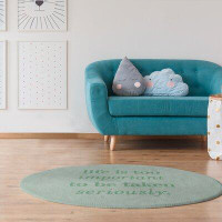 East Urban Home Handwritten Life & Levity Quote Poly Chenille Rug