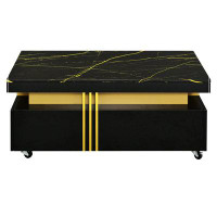 Latitude Run® Contemporary Coffee Table With Faux Marble Top