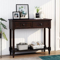 Charlton Home Fashion Console Table Traditional Design With Two Drawers , Bottom Shelf