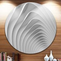 Made in Canada - Design Art 'Fractal Bulgy White 3D Waves' Graphic Art Print on Metal