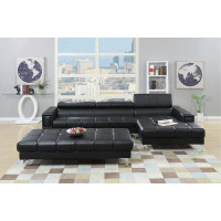 Wrought Studio Chirles 117" Wide Faux leather Right Hand Facing  Stationary Sofa & Chaise