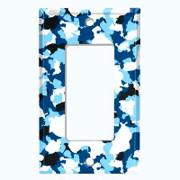 WorldAcc Metal Light Switch Plate Outlet Cover (Blue Camouflage Black - Single Toggle)