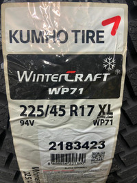 4 Brand New Kumho Wintercraft WP71 in 225/45R17 Winter Tires  *** WallToWallTires.com ***