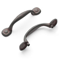 Hickory Hardware Refined Rustic Kitchen Cabinet Handles, Solid Core Drawer Pulls for Cabinet Doors, 3"
