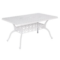 MEETWARM MEETWARM Outdoor 60" Rectangular Patio Dining Table, All Weather Cast Aluminum Large Patio Furniture Table Fits
