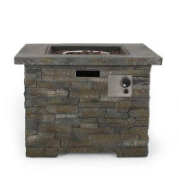 17 Stories Altair 24.5'' H x 33'' W Concrete Propane Outdoor Fire Pit Table